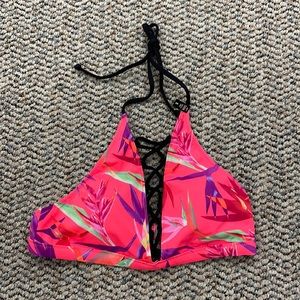 Victoria's Secret Birds of Paradise Triangle Halter Bikini Top Small